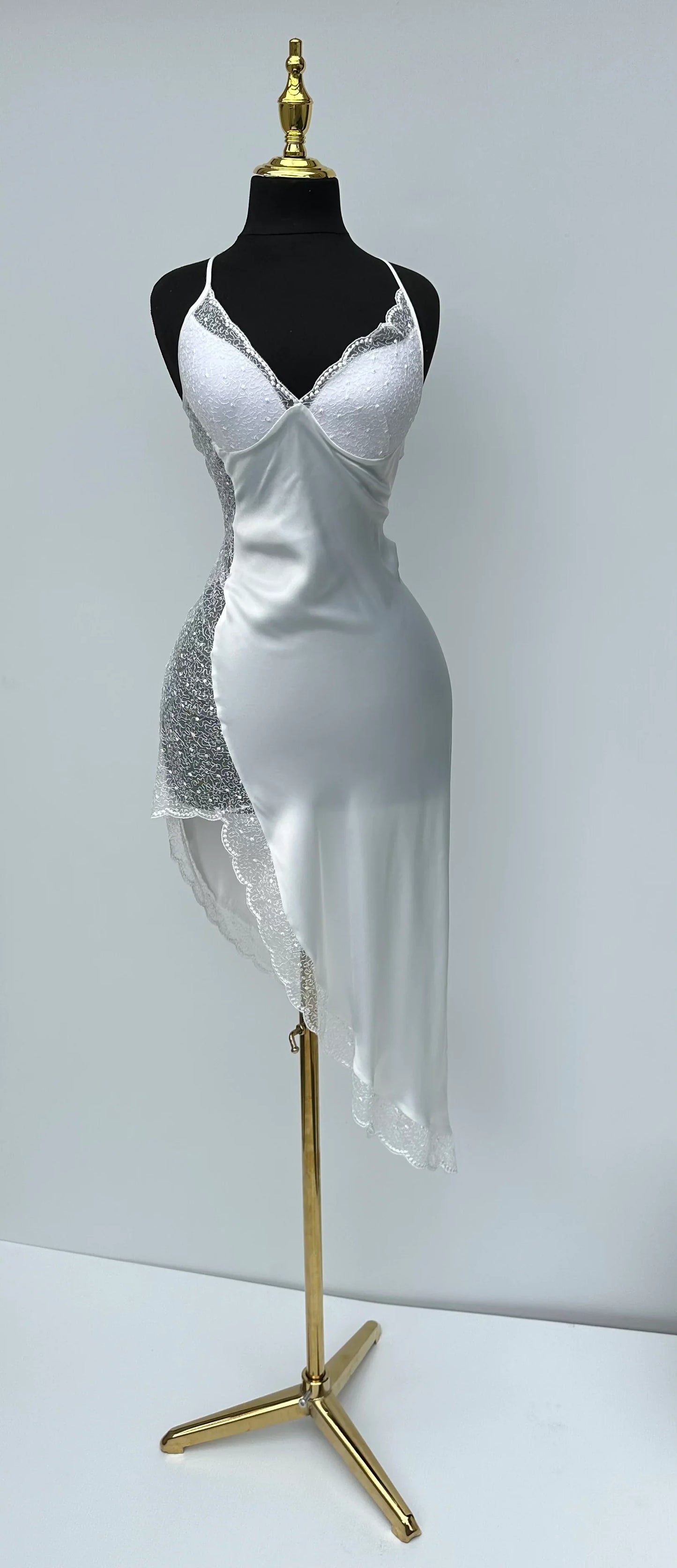 Romance In Grey Nighty - Premium Silk Material